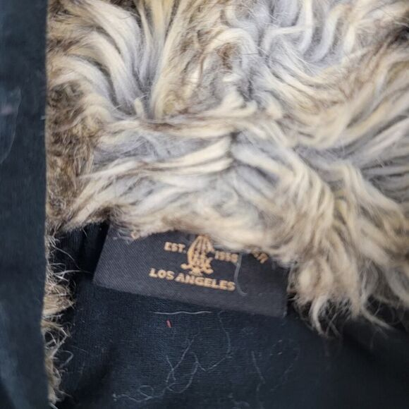 Vintage Y2K Christian Audiger Zip Distressed Faux Fur Lined Hoodie Women's Small - Picture 3 of 12